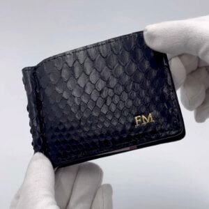 Portafoglio con Fermasoldi mod. "Avanti" in vera pelle di Pitone Personalizzabile