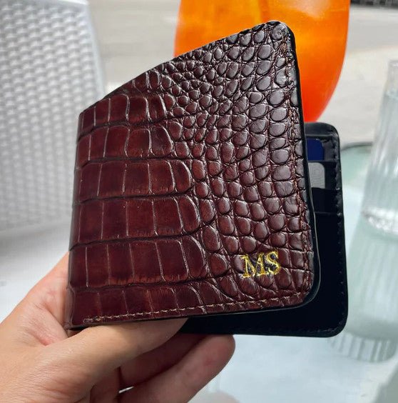 Portafoglio mod. "Esemplare" in vera pelle di coccodrillo personalizzabile - immagine 9