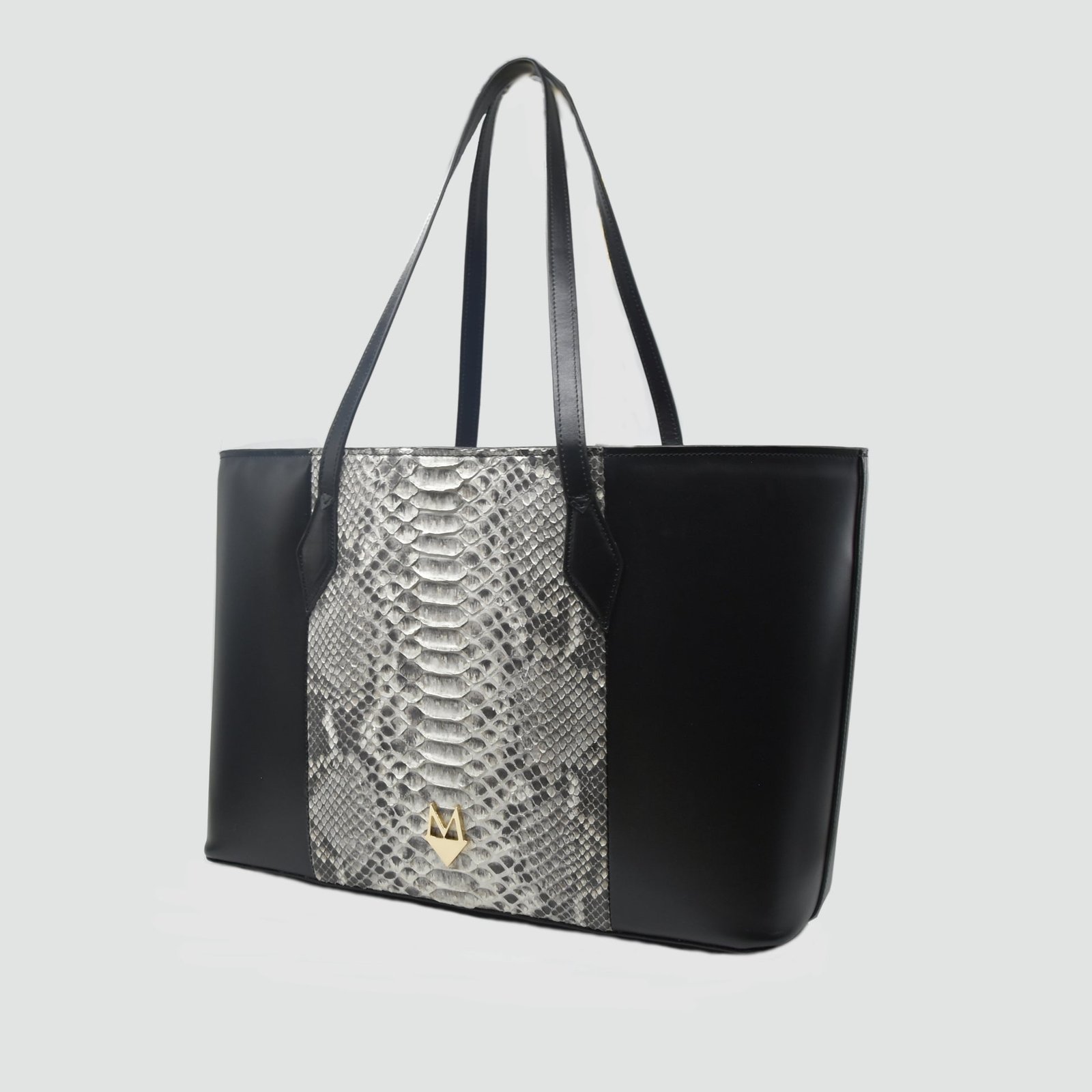 Borsa Shopper "Grandiosa" in vera pelle di Pitone Bianco Marmo - immagine 5