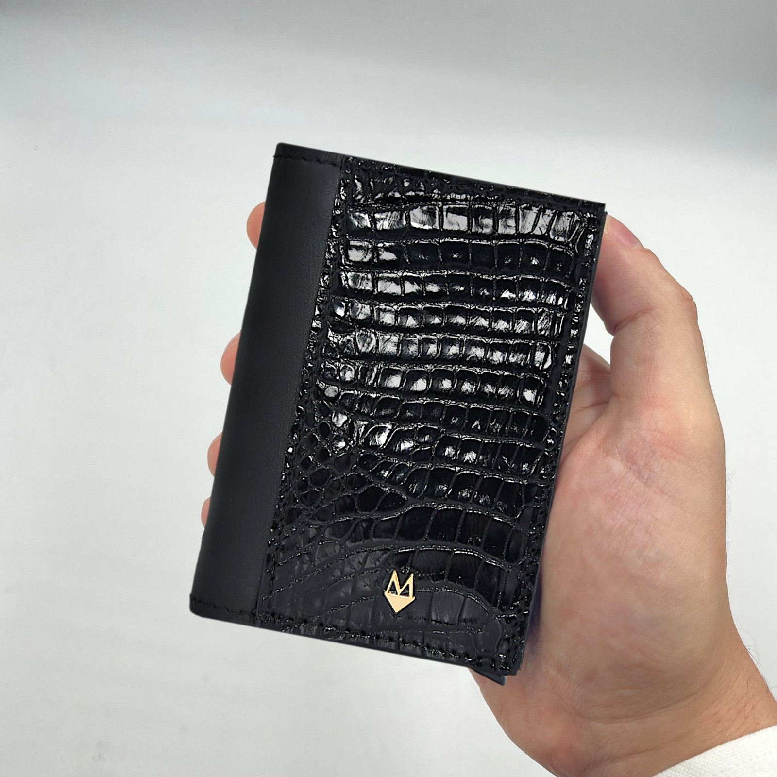 Portacarte compatto in vera pelle di Coccodrillo "Performante" - immagine 6