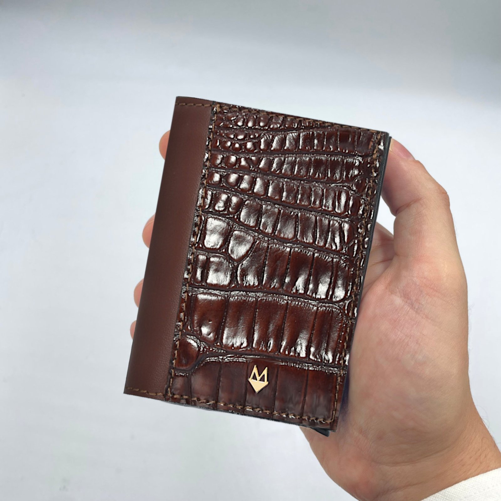 Portacarte compatto in vera pelle di Coccodrillo "Performante" - immagine 7