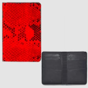 Porta carte mod "Podio" Organizer tascabile in vera pelle di Pitone Personalizzabile - Blu Navy