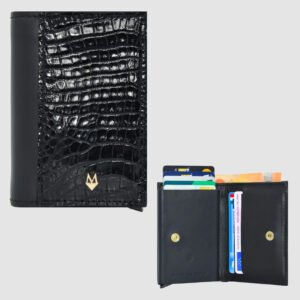 Portacarte compatto in vera pelle di Coccodrillo "Performante"