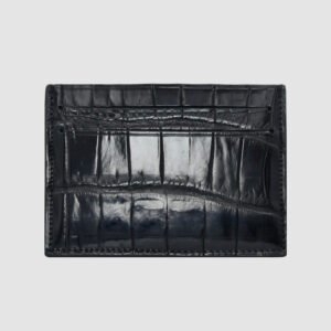 Porta carte 5 o 9 Tasche in vera pelle di Coccodrillo mod. "Brillante"