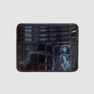 Porta carte in vero Coccodrillo mod. "Primo" - 11 tasche - Personalizzabile
