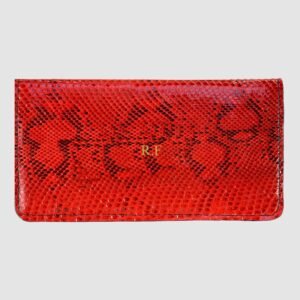 Portafoglio Rita in vera pelle di Pitone Rosso Personalizzabile